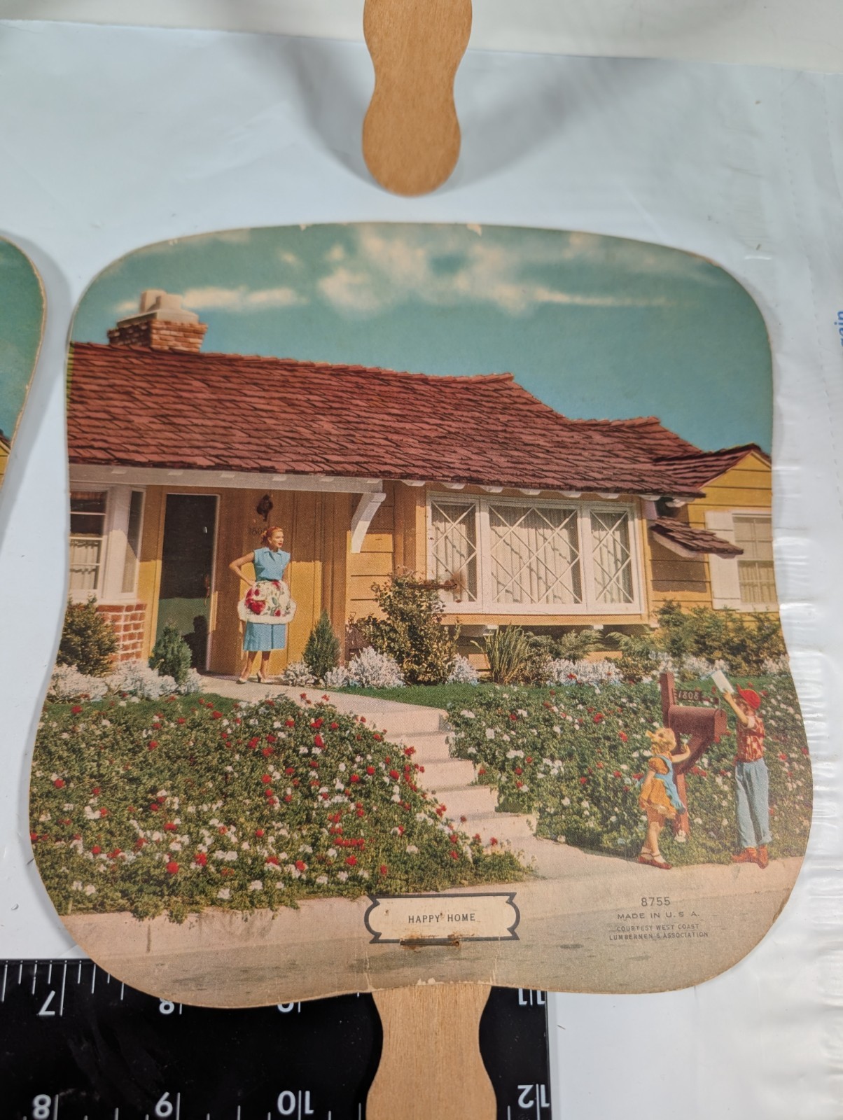 4 Vtg Paper Hand Fans - Newton IL Parker Funeral Home & Ambulance Service USA