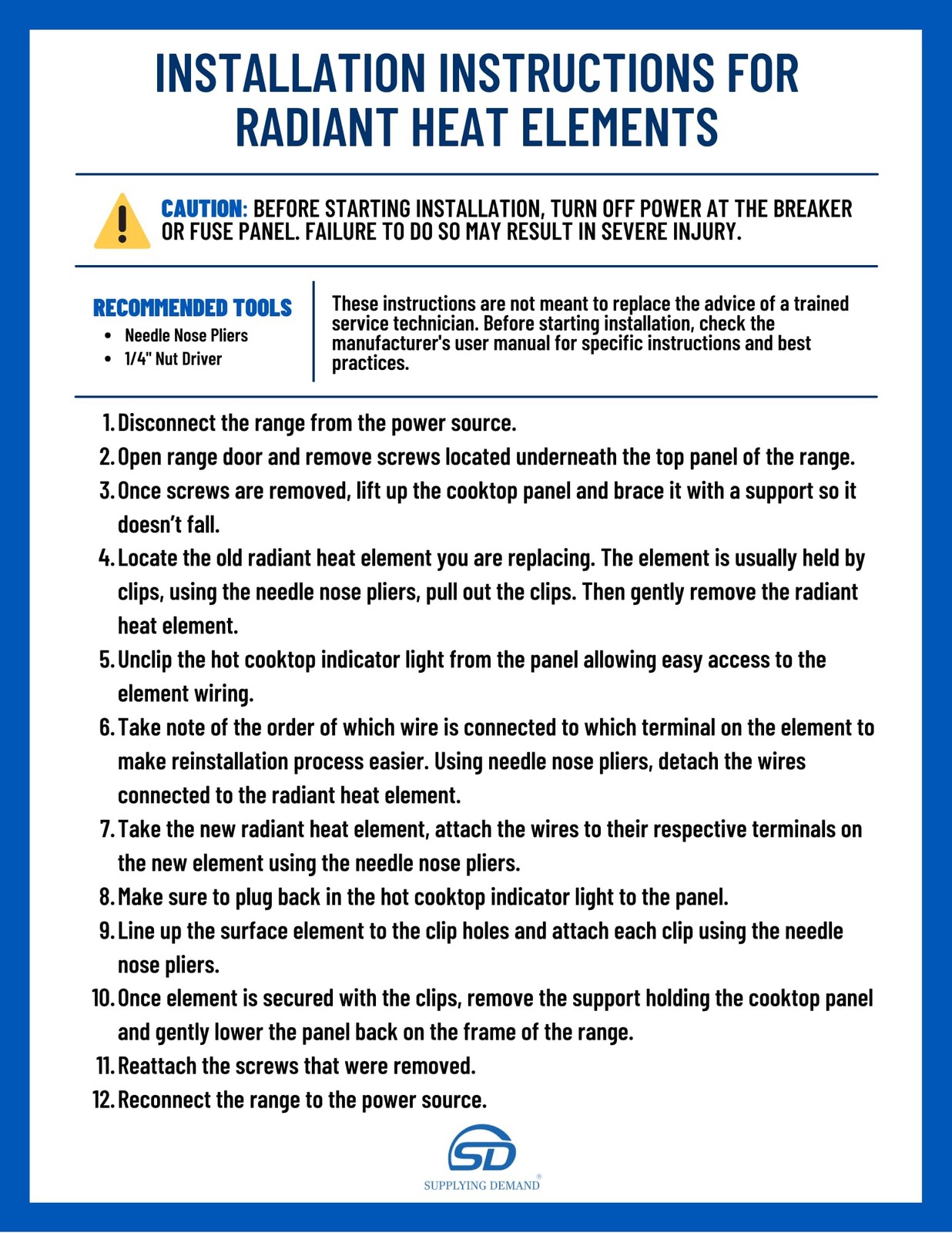 316555800 316418400 Electric Range Dual Radiant Surface Element Replacement M...