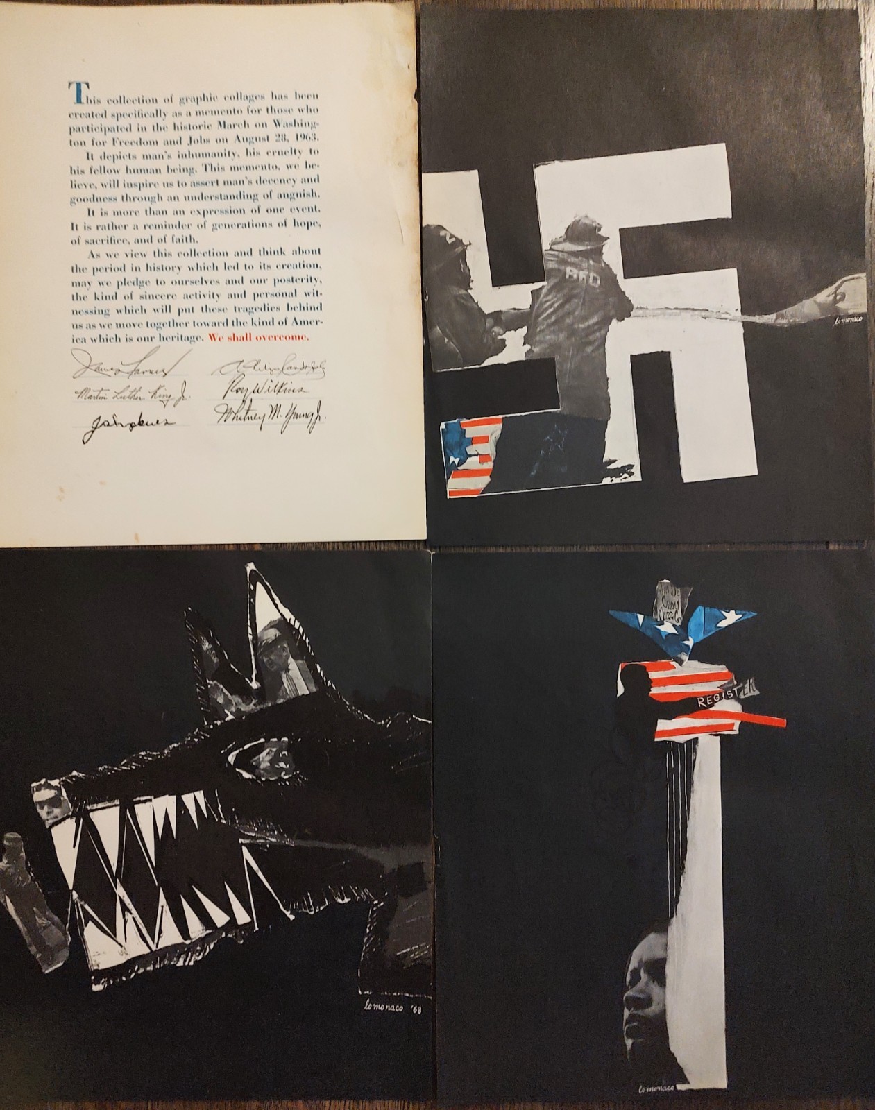 Vintage Folio 1963 March On Washington We Shall Overcome Lo Monaco MLK Jr