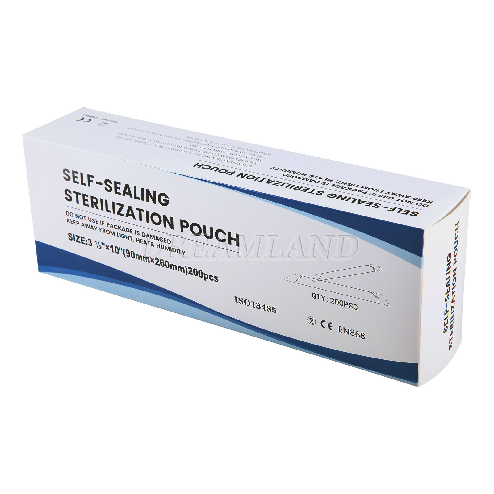 200PCS Self Seal Pouch Sterilization Bag Pouches Dental Medical 3.5" x 10"