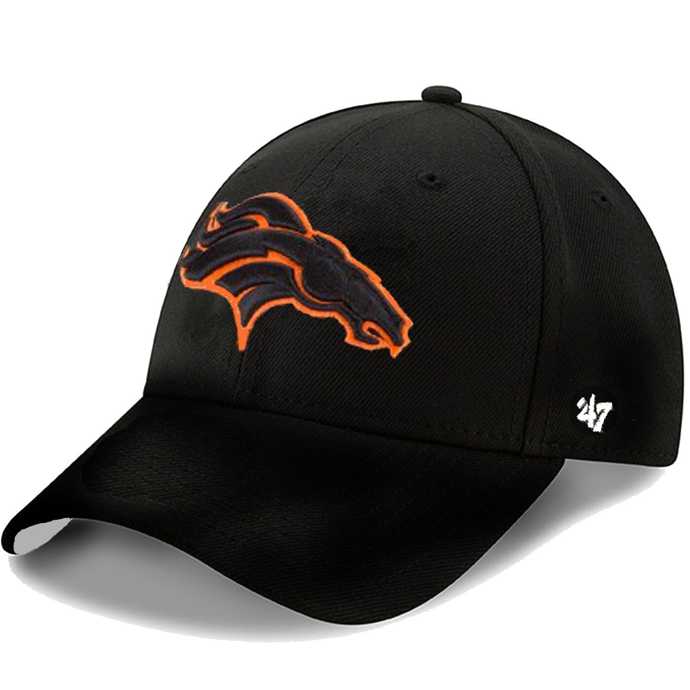 Denver Broncos NFL 47' Brand men's MVP Team Logo On Black Curved Bill Hat Cap