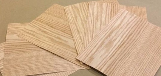 Red Oak Wood Veneer, Raw/Unbacked - Pack of 3 - 9" x 9" x 0.024" Sheets