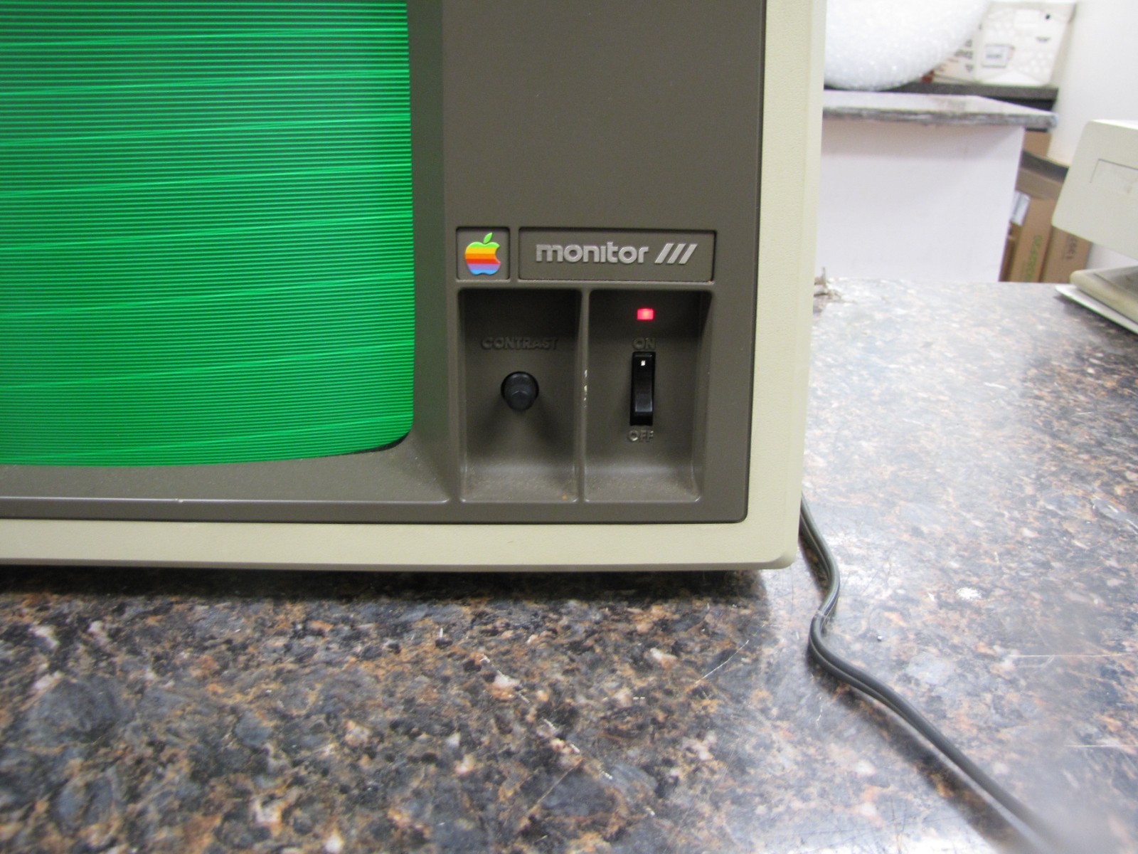 Vintage Apple Monitor III CRT Green Monochrome A3M0039 as-is