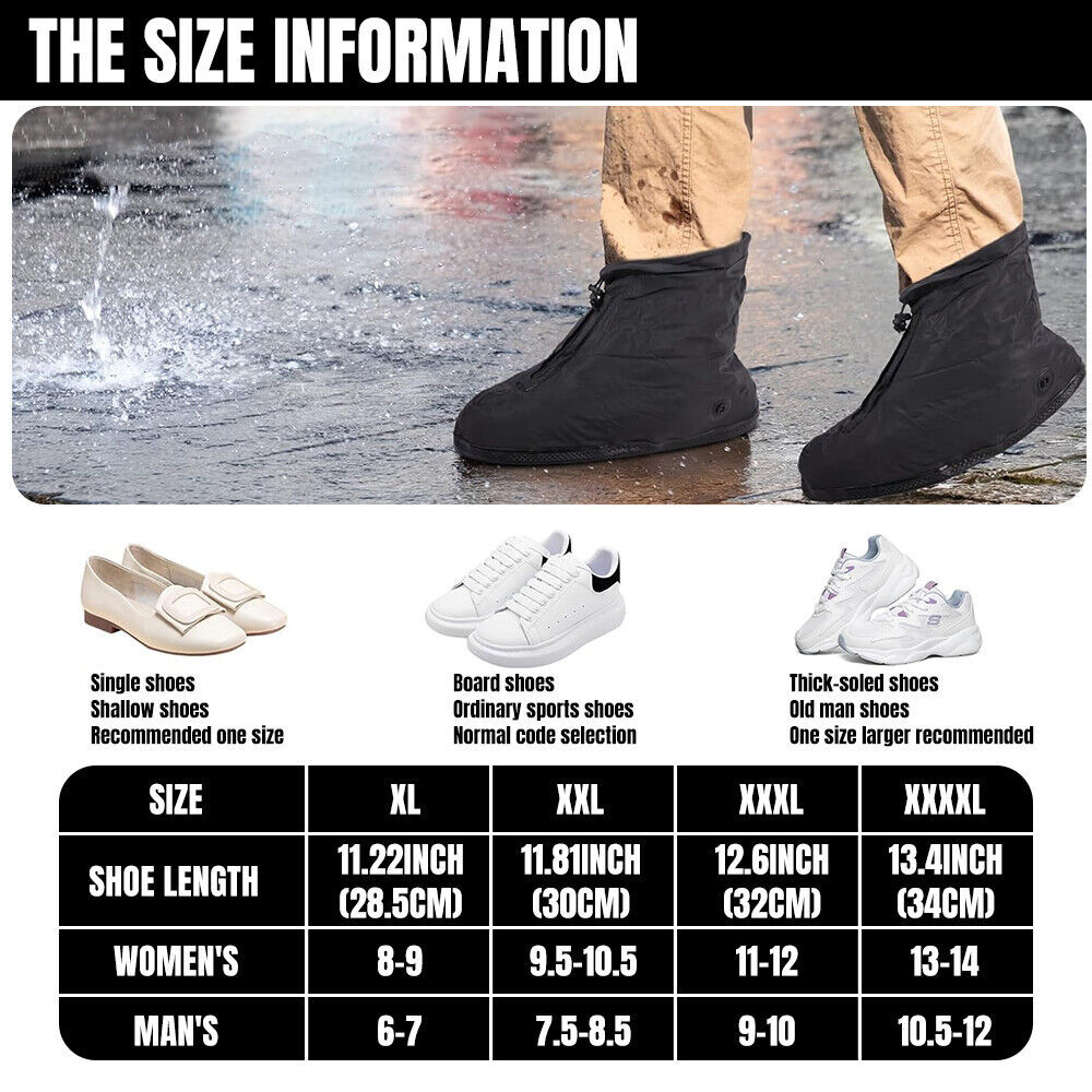 Anti-slip Silicone Rain Shoe Covers Reusable Waterproof Shoes Cover Protector