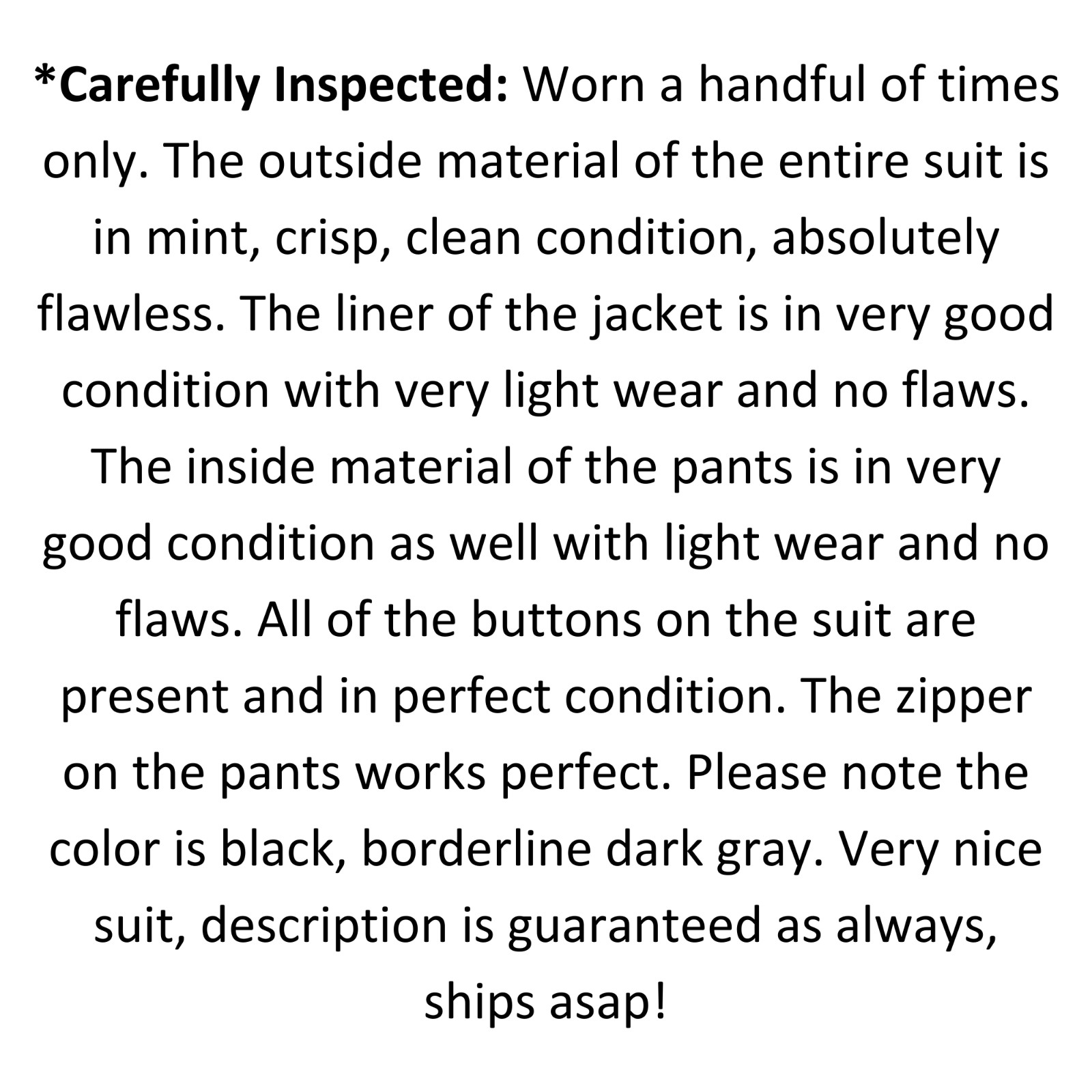 (2Pc Suit 46L 46 Long L) LAUREN RALPH LAUREN black Striped Slim Fit Suit 38x31