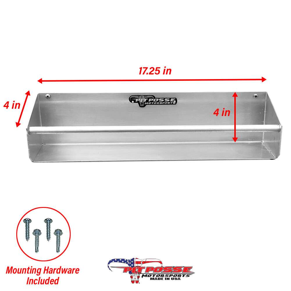 Pit Posse Garage Trailer Organizer Tie-Down Hanger Aluminum Shelf-USA made