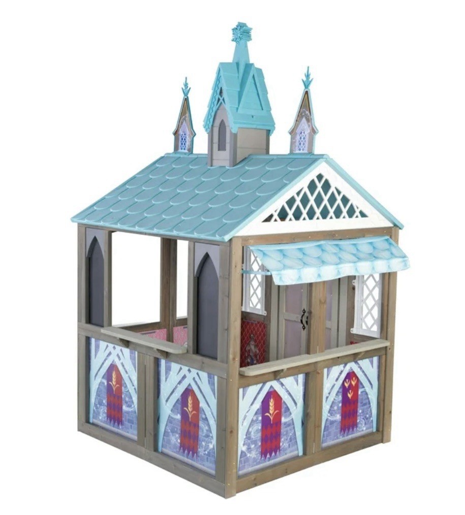 KidKraft Disney Frozen Arendelle Wooden Outdoor Playhouse Elsa Anna Kids