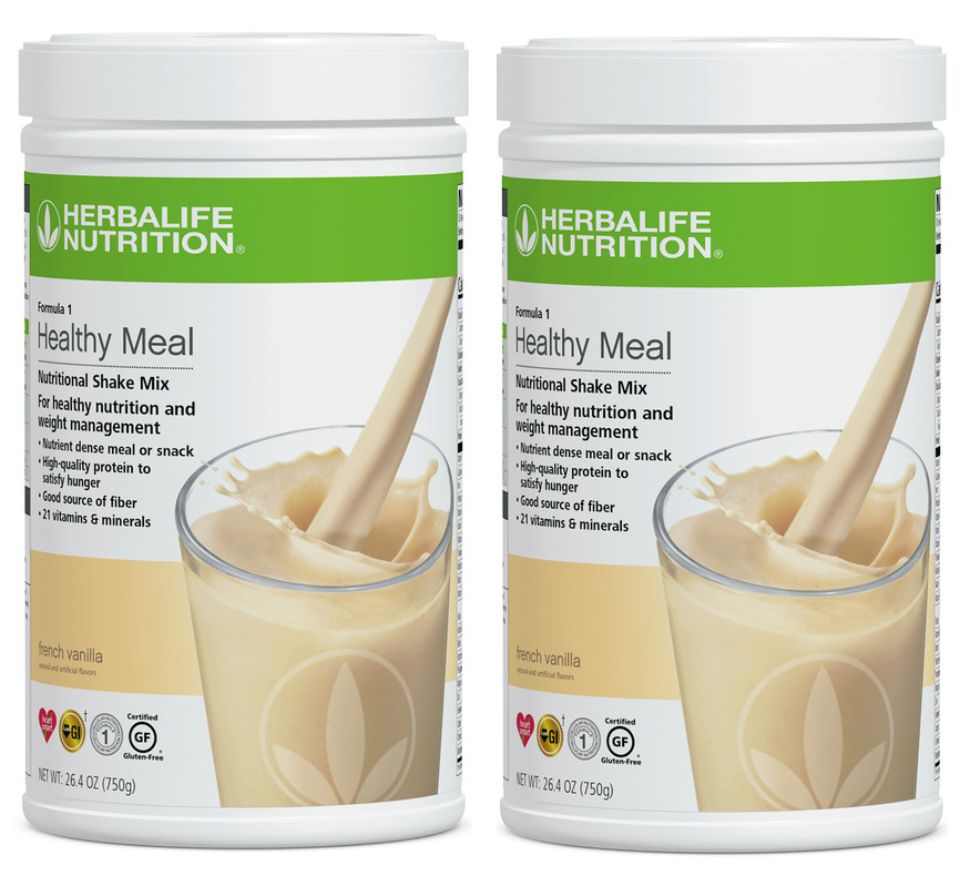 2X HERBALIFE FORMULA 1 Healthy Meal Nutritional Shake Mix French Vanilla 750g