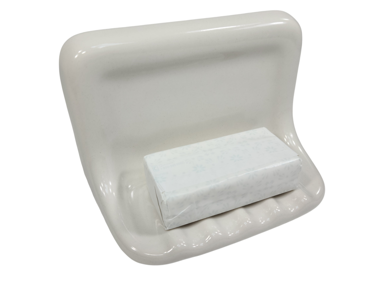 Vintage White Ceramic Soap Dish Shower Tray Holder Mid Century Modern Retro