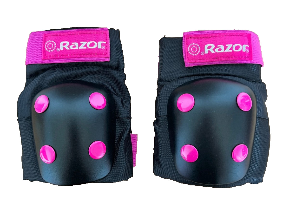 Razor Protective Gear Child 5+ Kids Replacement Pink/Black Elbow Pads Only