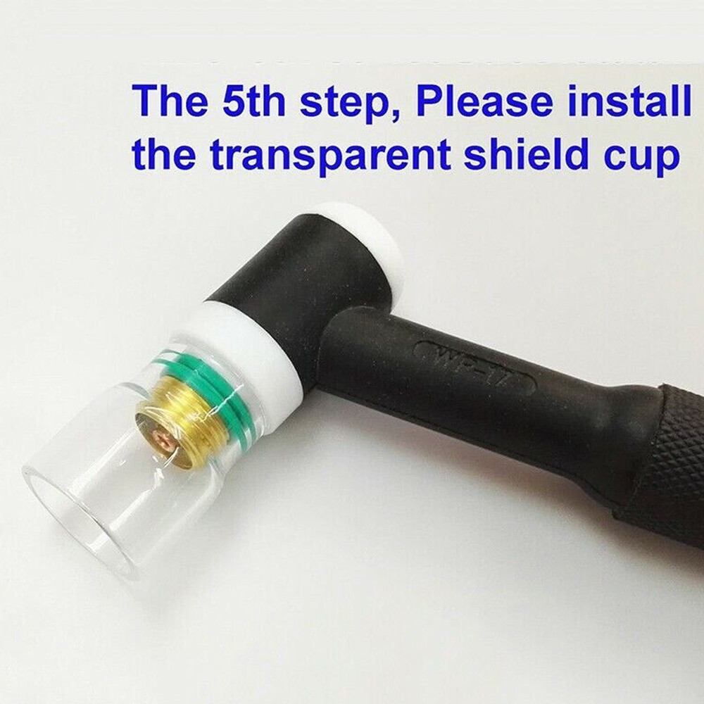 TIG Welding Torch,3/32 Gas Lens #12 Pyrex Cup 2.4mm Collet Kit for WP-17,18,26