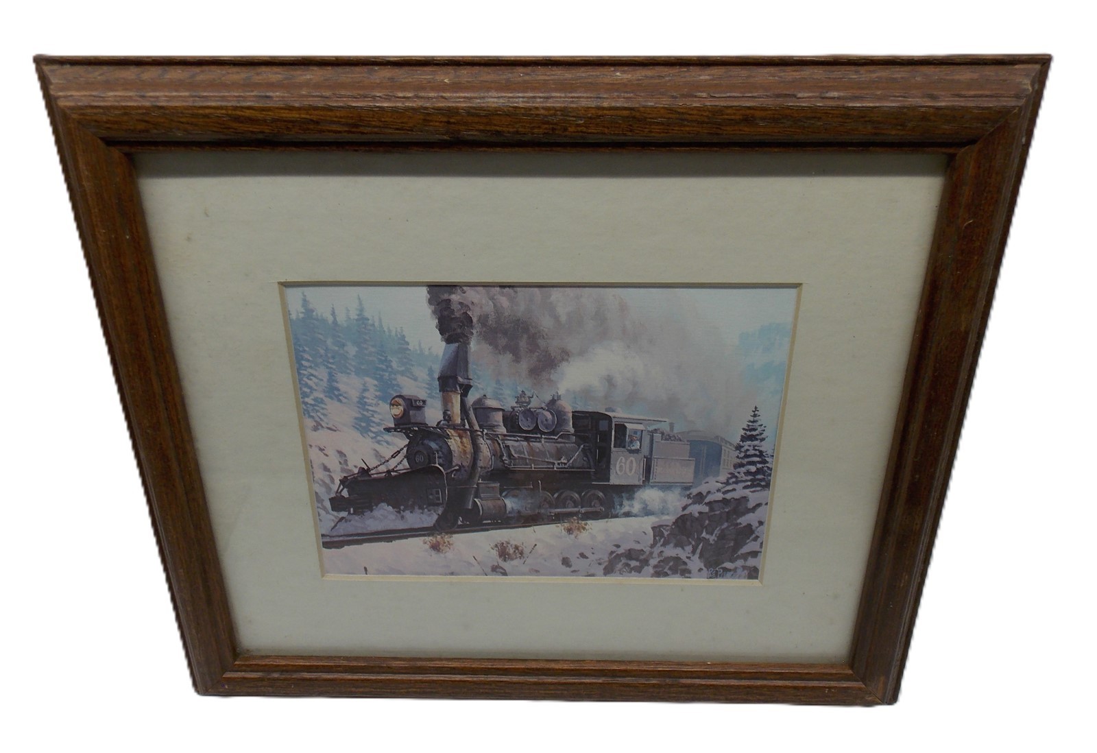 Framed & Matted Colorado & Southern Railroad Locomotive #60 Ready for Display
