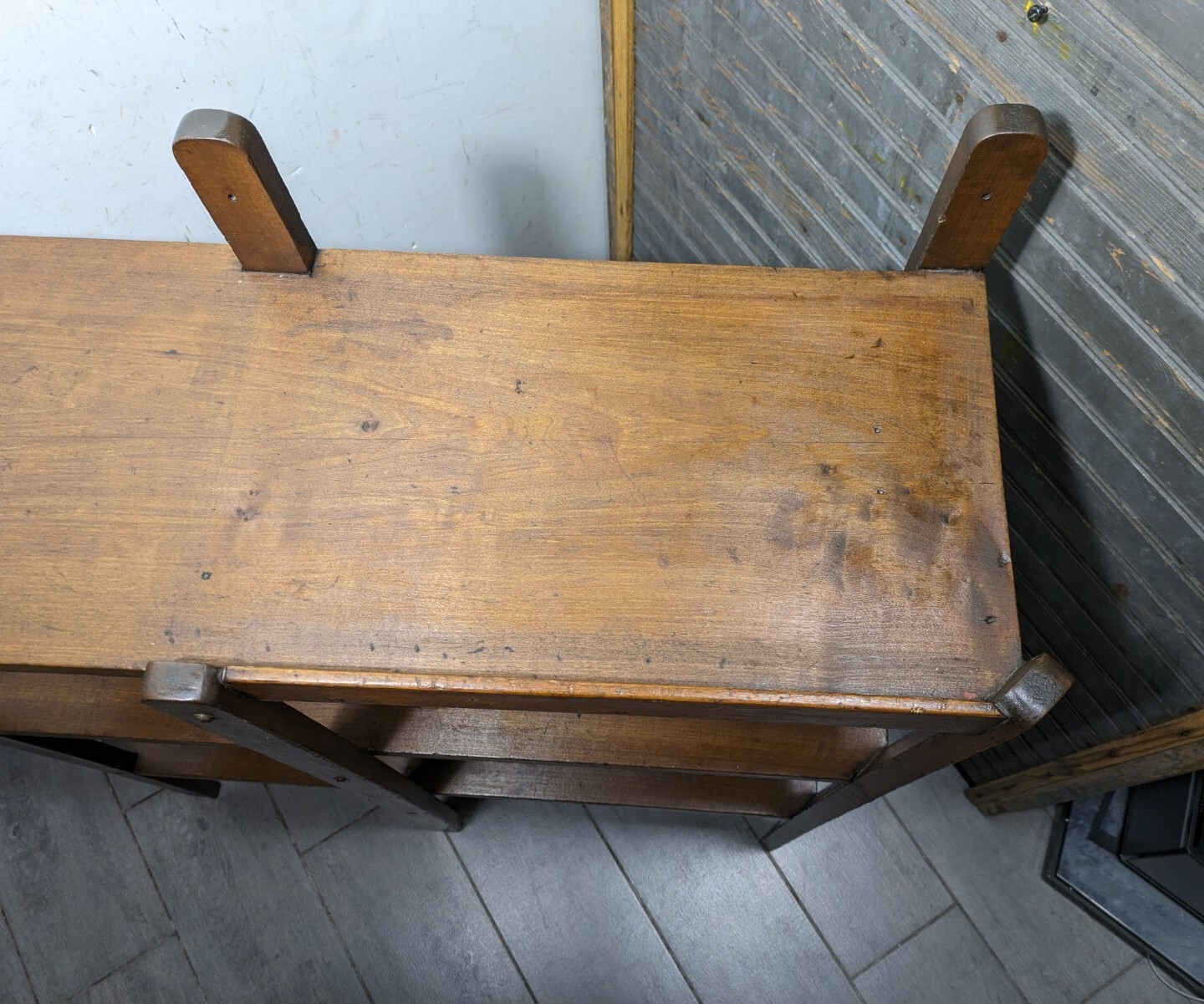 Antique Rustic Mission Arts & Crafts Style Display Book Shelf Open Bookcase