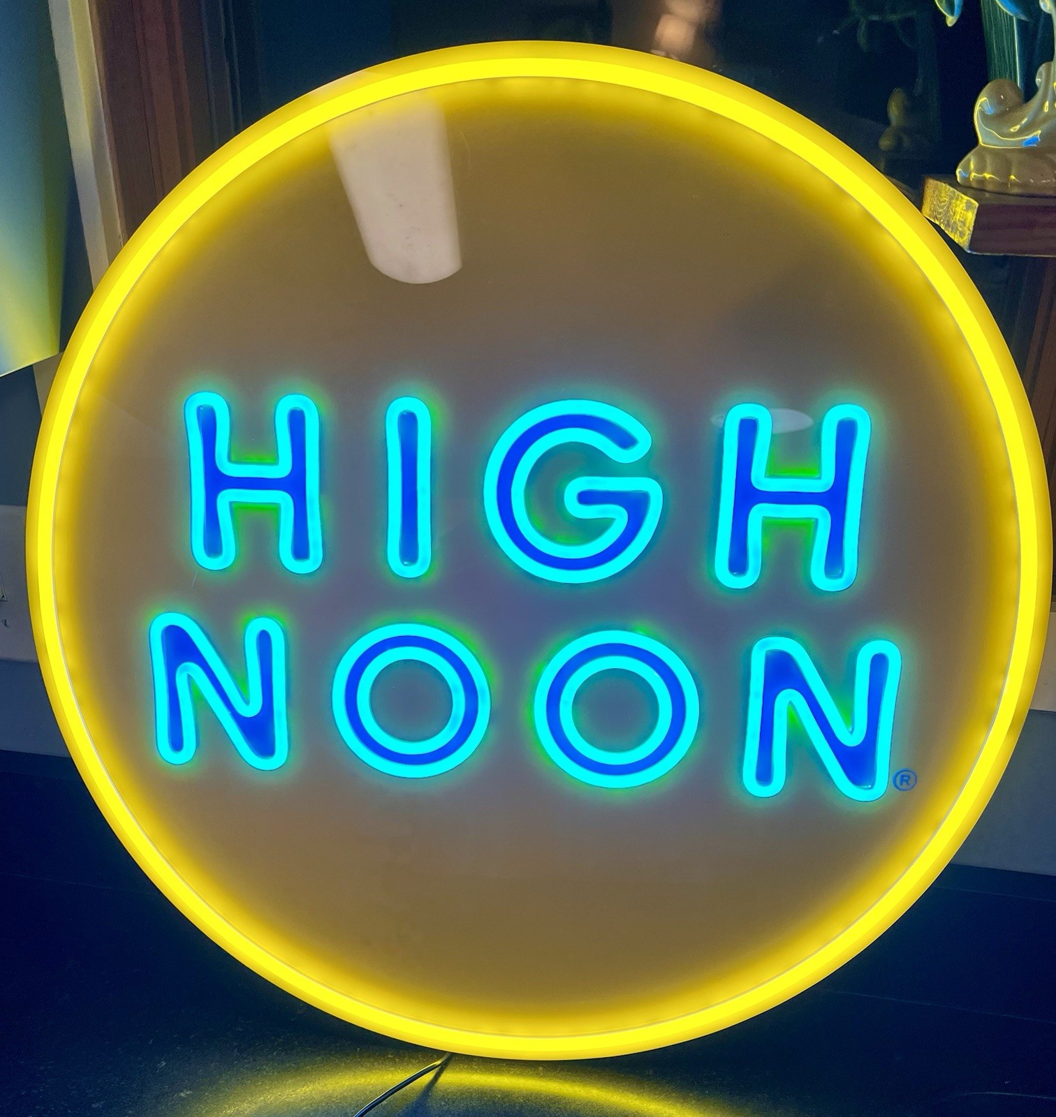 HIGH NOON LIGHTED SIGN MAN CAVE GARAGE DECOR LED BAR LIGHT NEW 24”x24”