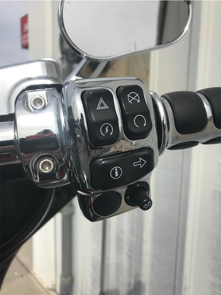 Chrome Hand Control Switch Housing Cover for Harley Road King FLHR/I 2014-2022