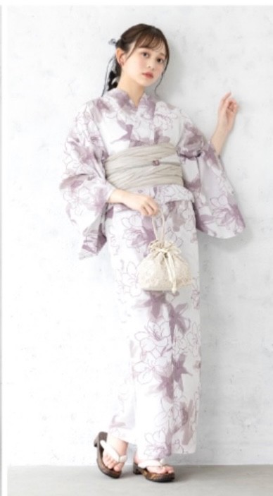Separate yukata japanese summer kimono with obi