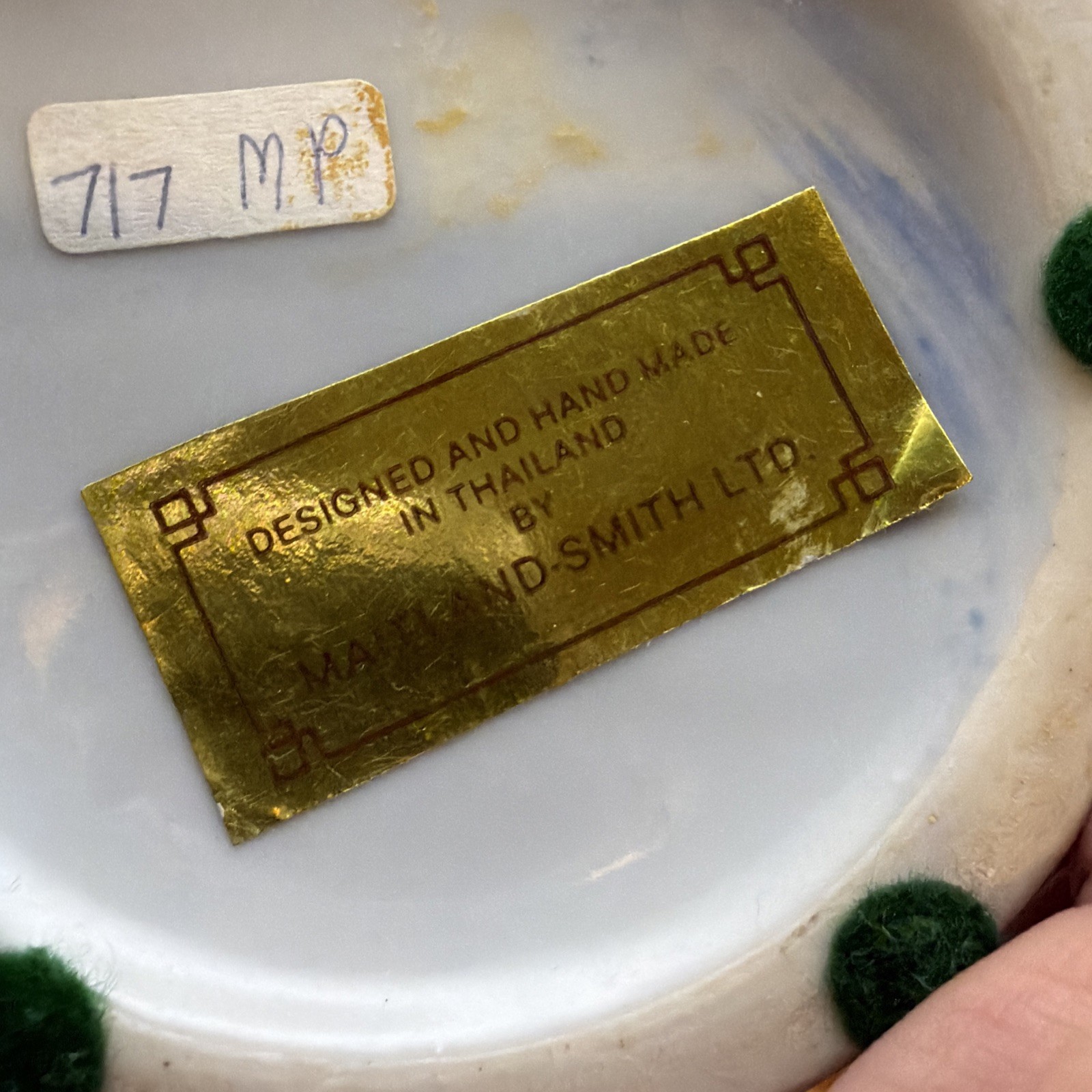 Maitland Smith 8”Blue & White Porcelain Ginger Jar Lidded Floral Scroll Thailand