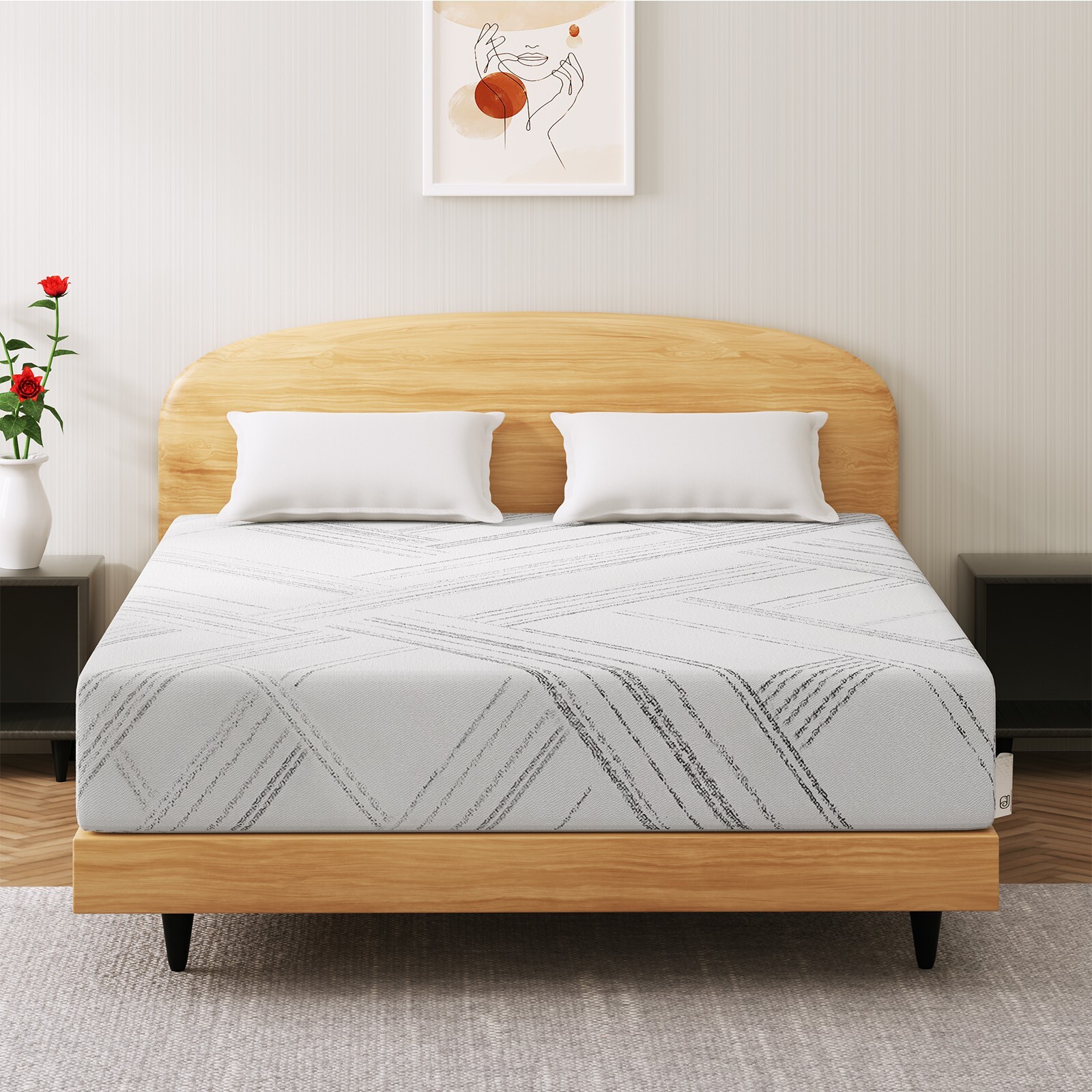 8" 10" 12" Twin Full Queen King Size Gel Memory Foam Mattress, Mattress in a Box