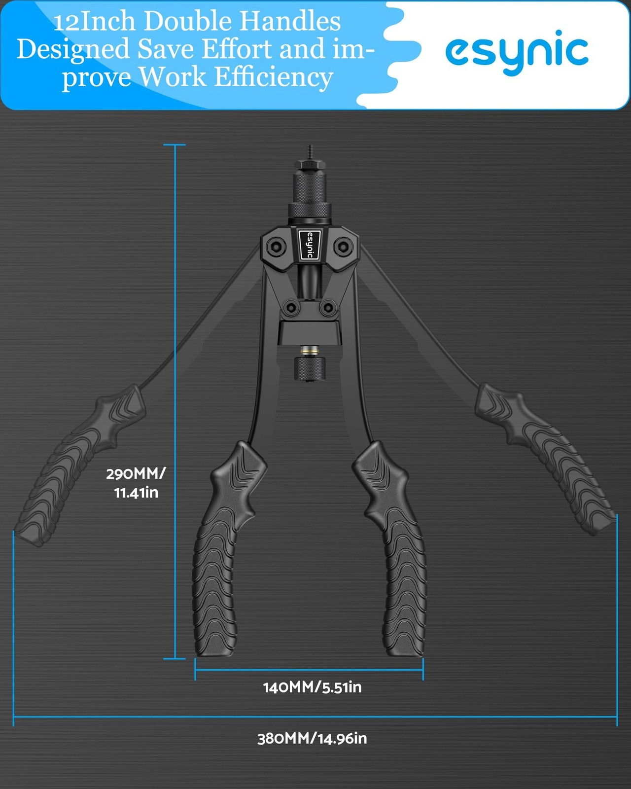 eSynic Durable Rivet Nut Gun Tool High Efficiency Rivnut Gun Kit with 3 Size ...