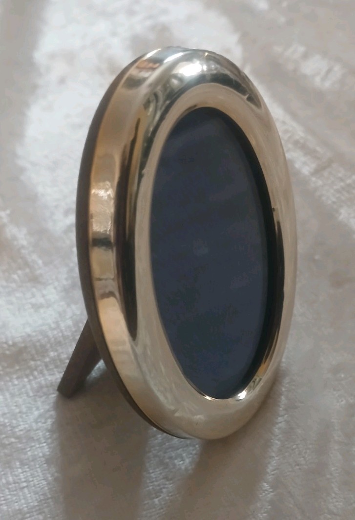 Vintage 800 German Silver Small Oval Photo Frame Signed