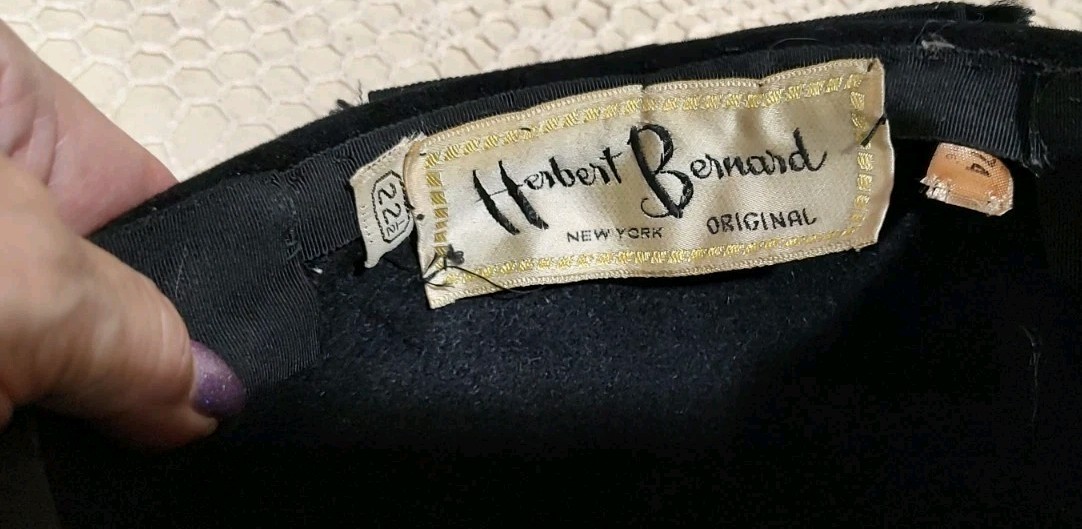 Herbert Bernard Original NY Felt Hat Labeled Firenze body Italy Sz 22