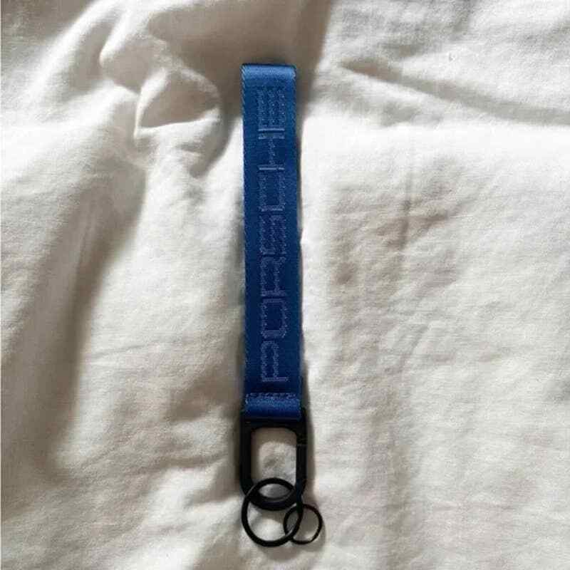 Porsche 911 GT3 Door Pull Handle OEM Keychain Strap Shark Blue Lanyard Ring