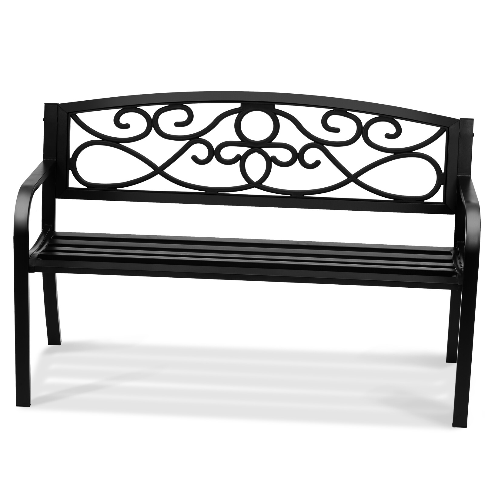 VEVOR Outdoor Bench 50 in Metal Garden Bench 550 lbs Park Patio Yard Porch Bench