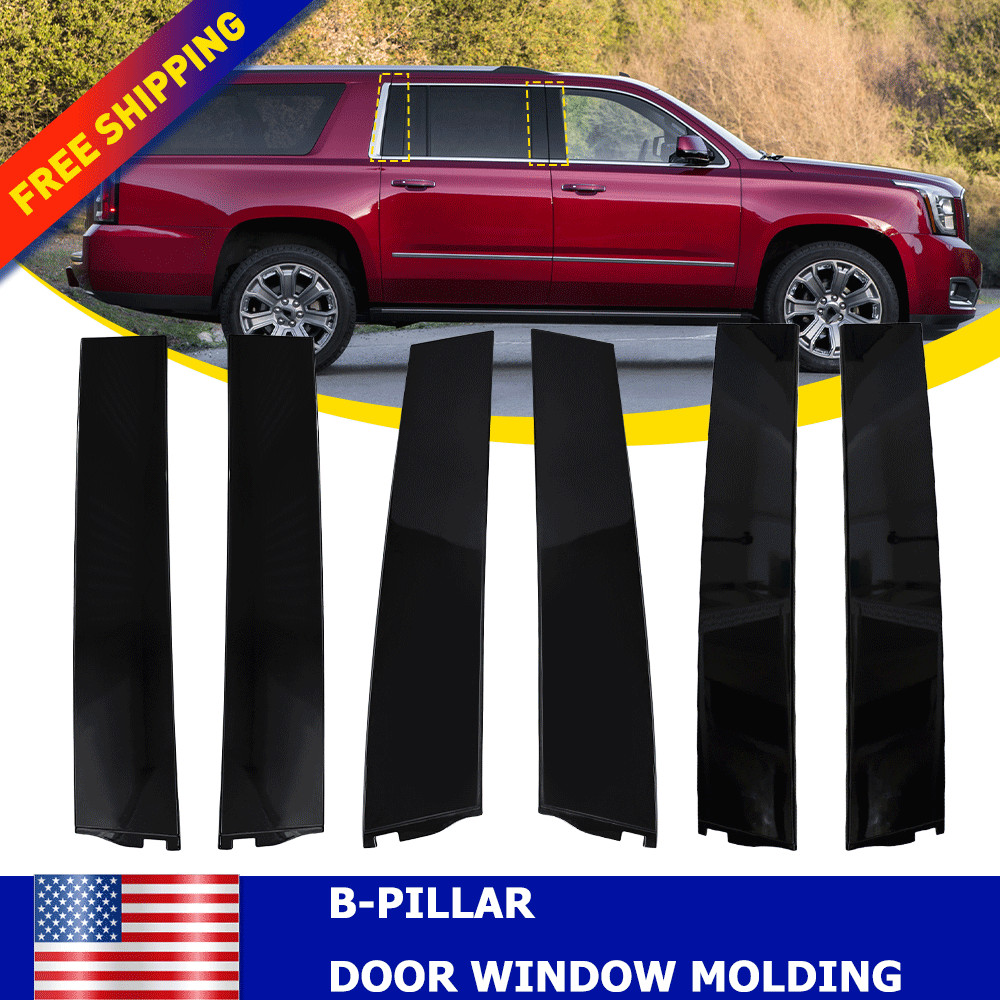 Door RH & LH Applique B Pillar Trim For 2015-2020 Chevy Tahoe GMC Yukon Suburban