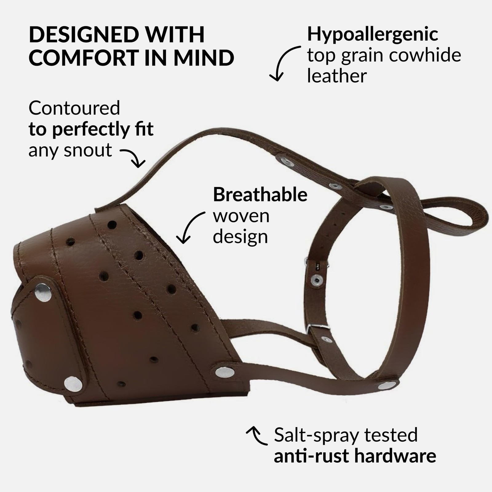 Leather Basket Dog Muzzle for German Shepherd Staffordshire Terrier Pitbull M...