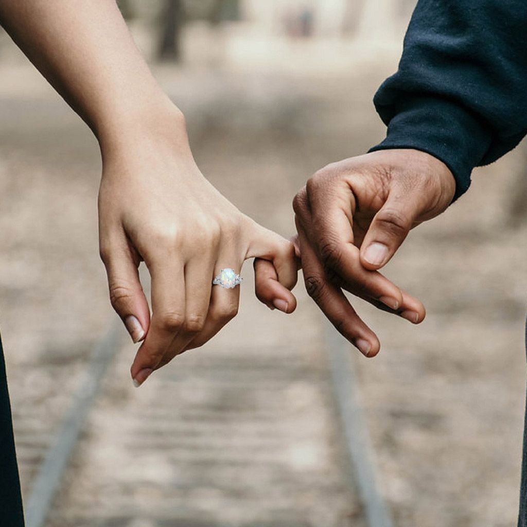 Natural Ethiopian Opal Stone 925 Sterling Silver Handmade Ring Wedding for Gift