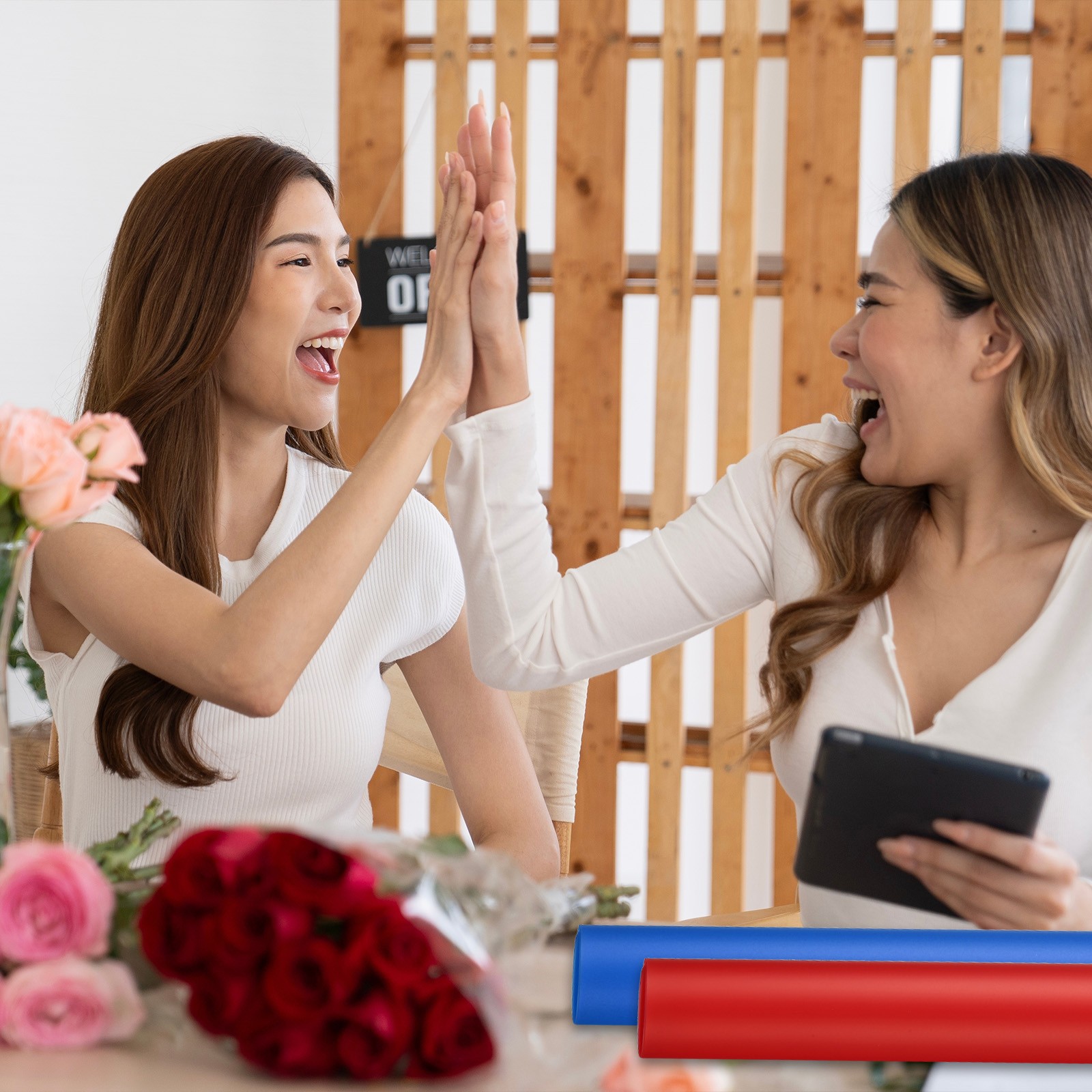 20 Sheets Flower Wrapping Paper, Flower Bouquet Paper, Black