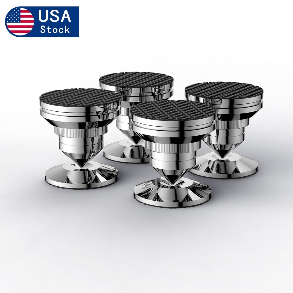 4Pcs Adjustable Stainless Steel HIFI Speaker Turntable Isolation Stand Feet Pad