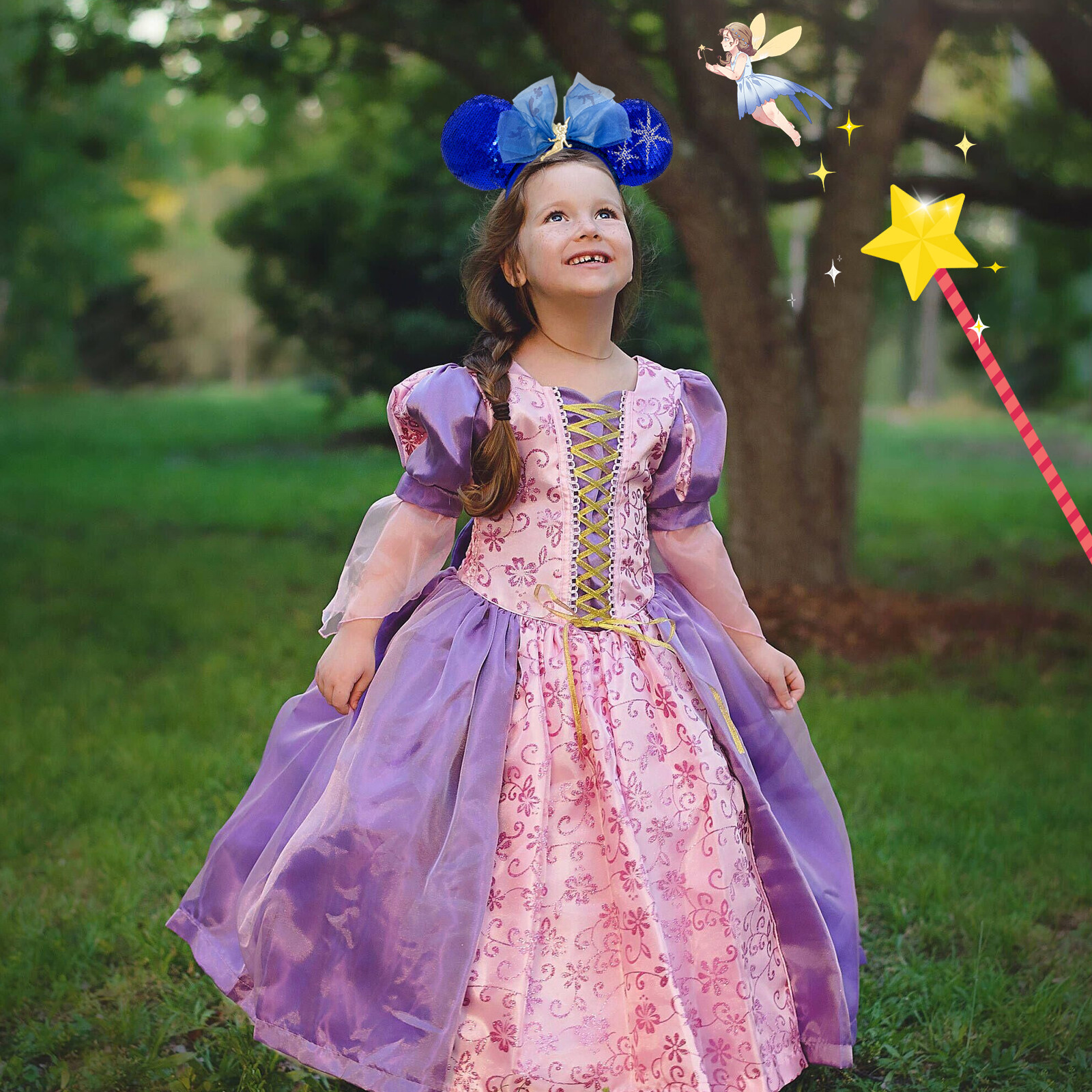 Disney- Parks Peter Pan's Flight Tinkerbell Main Attraction Minnie Ears Headband