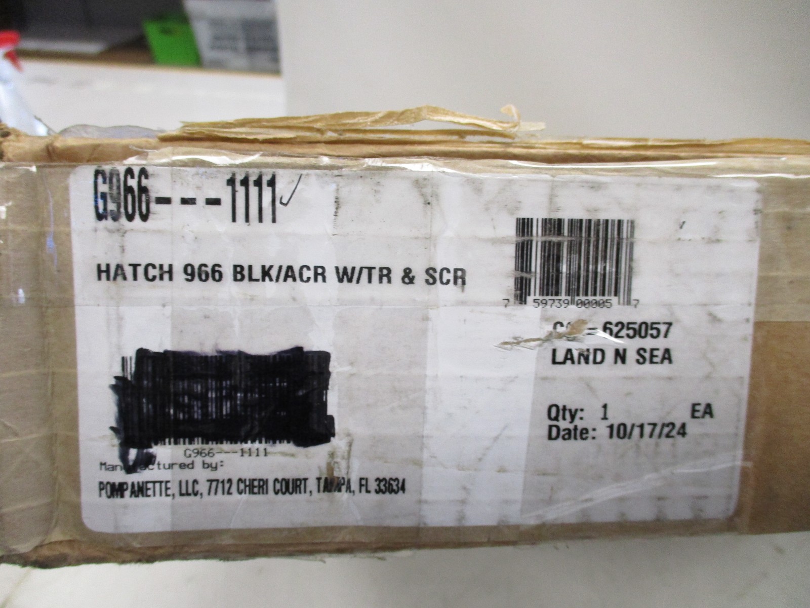 BOMAR G966 ESCAPE HATCH W/ SCREEN 19 7/8" BLACK G966-1111 MARINE BOAT