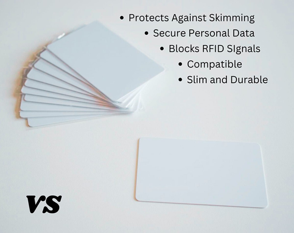 RFID Blocking Cards White Contactless NFC Protector Wallet Shield (3 Cards)