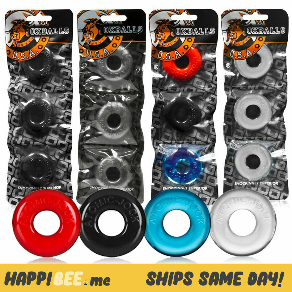 Oxballs Ringer Cock Ring🍯Male ATOMIC JOCK Stay Hard Penis 3-Pack BallRing