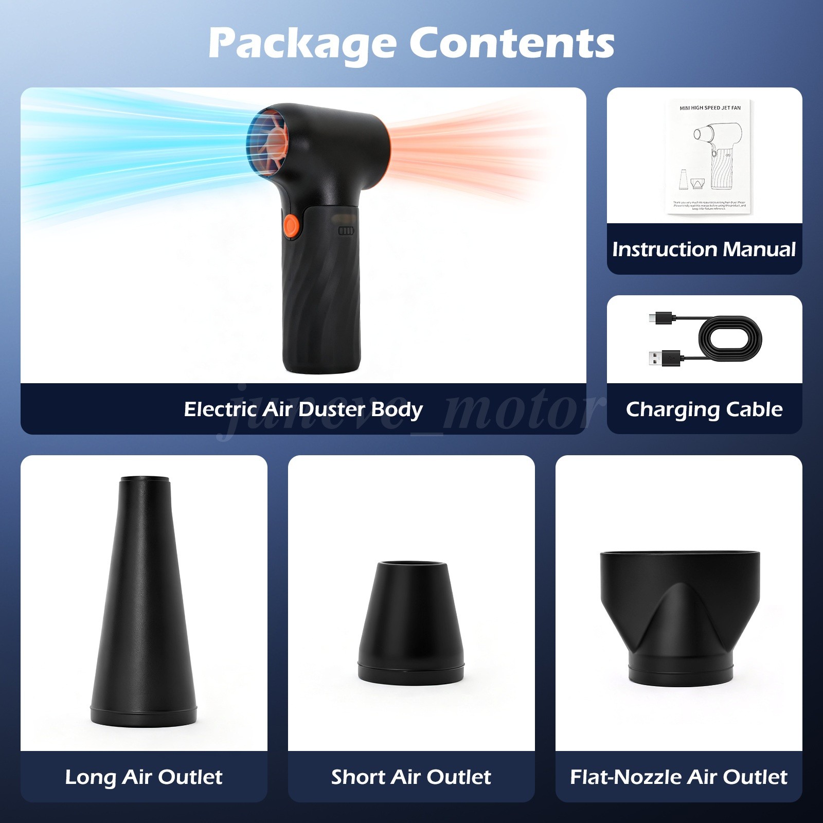 260000RPM Electric Air Duster Cordless Mini Jet Dry Blower Portable Turbo Fan US