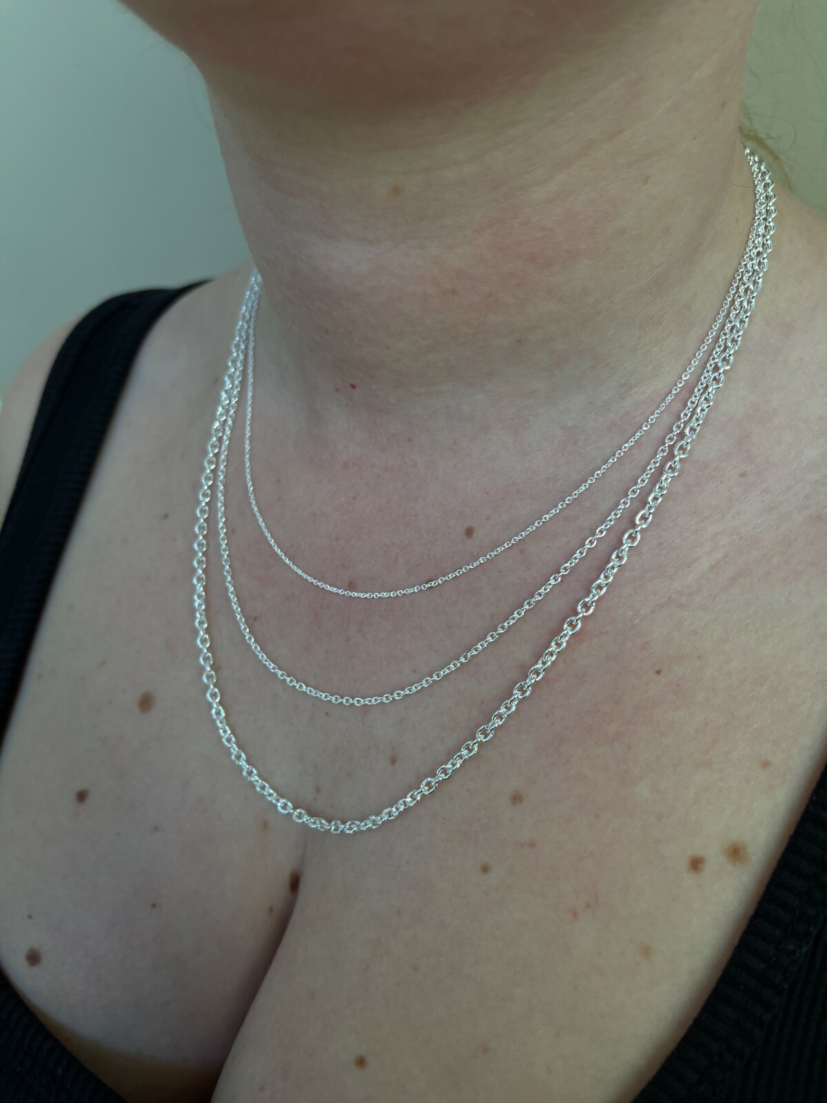 Real Solid 925 Sterling Silver Anchor Cable Chain Rolo Necklace 1mm - 3mm ITALY