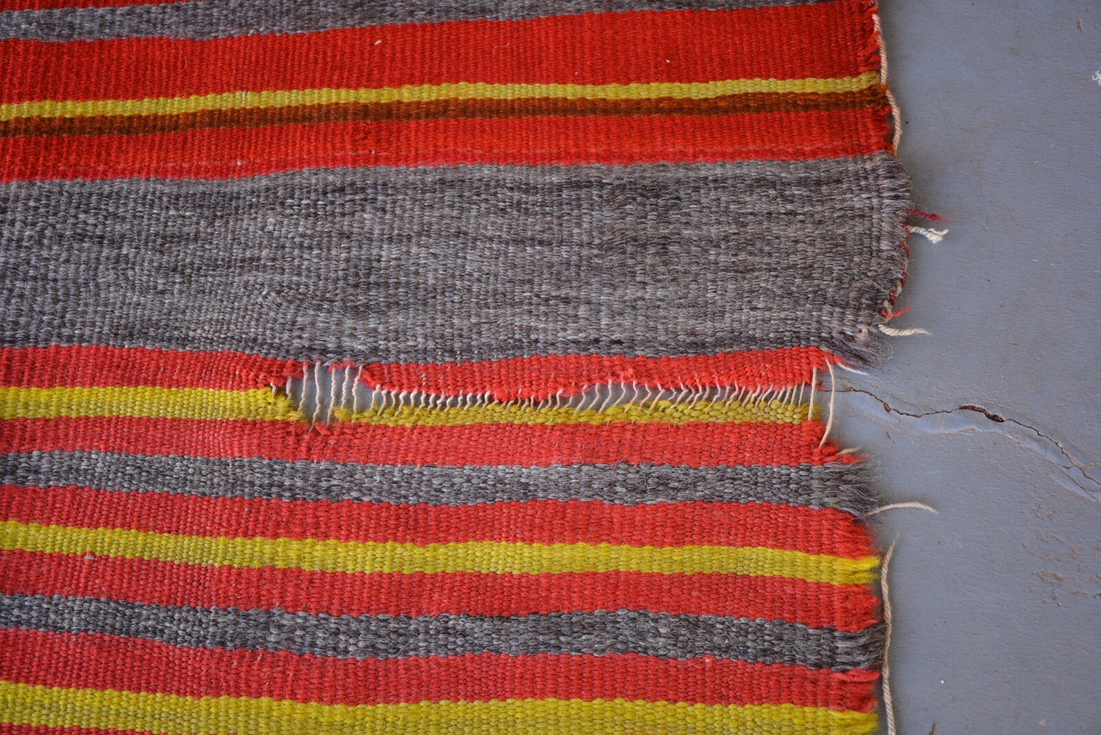 Early Navajo Child's Wearing Blanket - Circa 1890s - Stripes, Soft Wools
