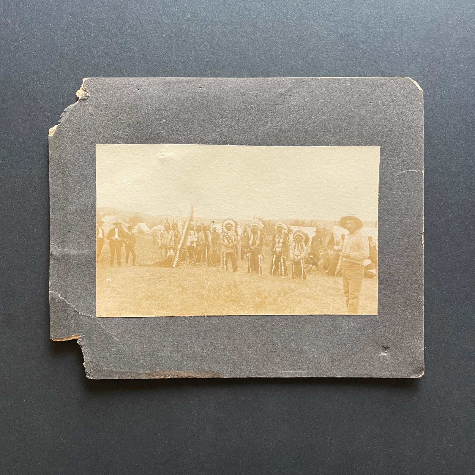 Native Americans & Whites Original Antique Photo • Circa 1910 • Lakota?