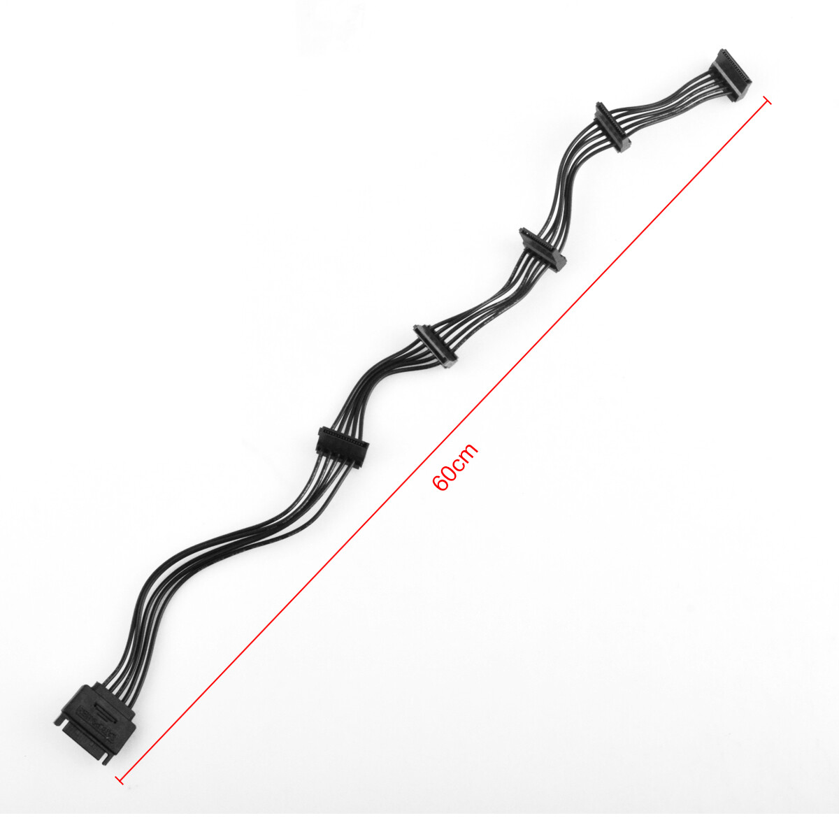 NEW 15 Pin SATA Power 1 Male To 5 Female Splitter Hard Drive Cable fits HDD SSD