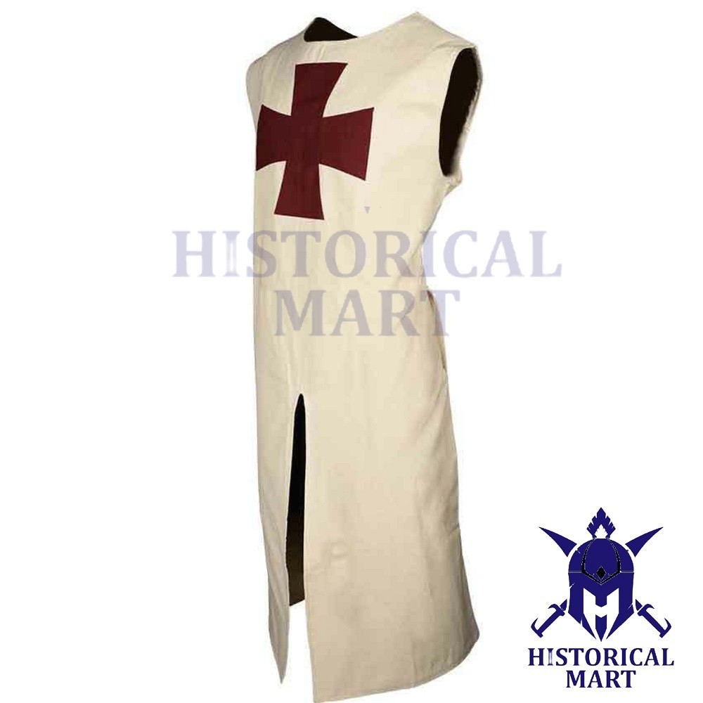 Medieval Templar Knight Tunic Surcoat Cloak Crusader Cross Costume Renaissance