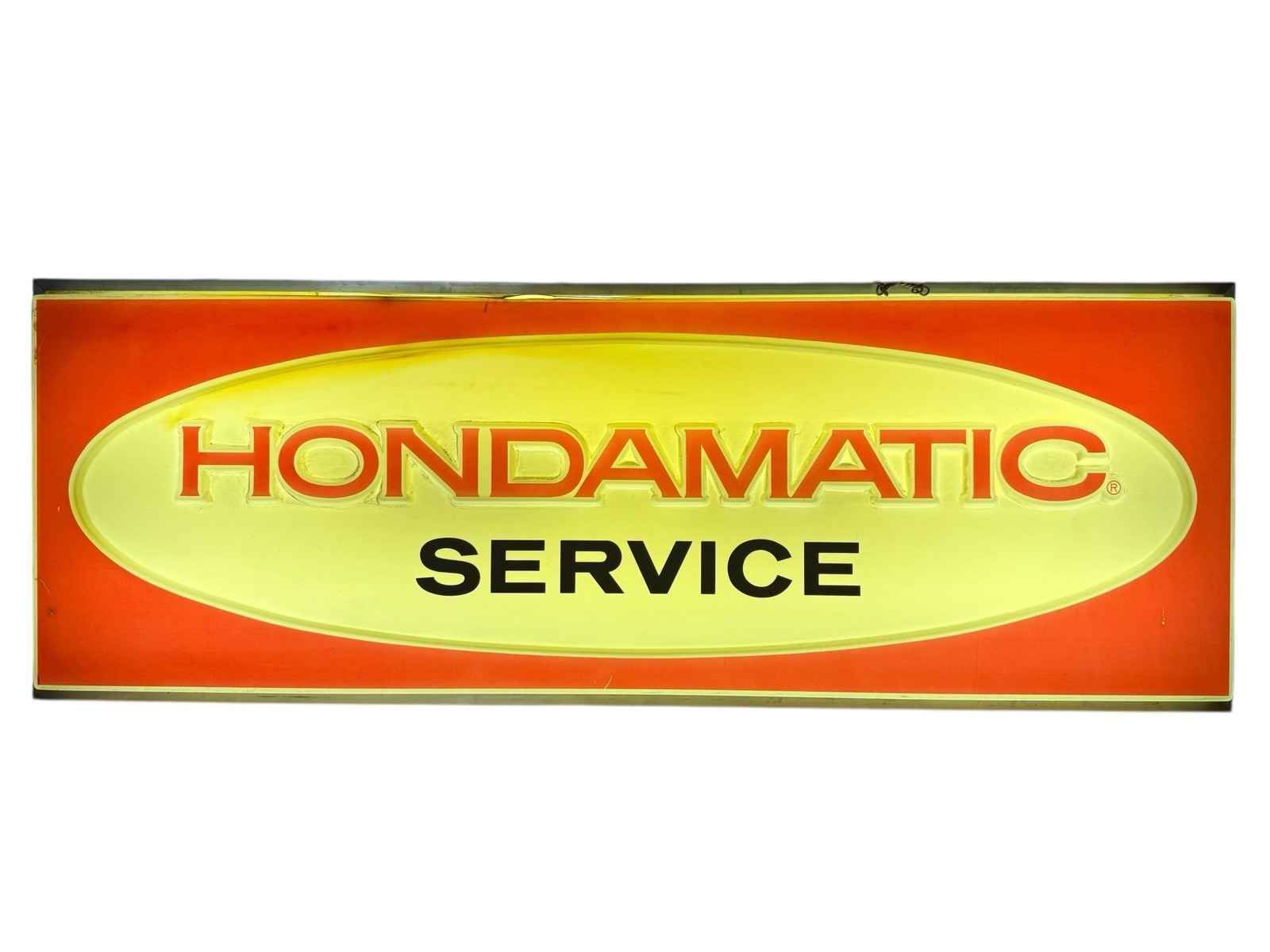 Vintage Rare 1970s Hondamatic Service Lighted Sign Honda Motorcycle Shop Display