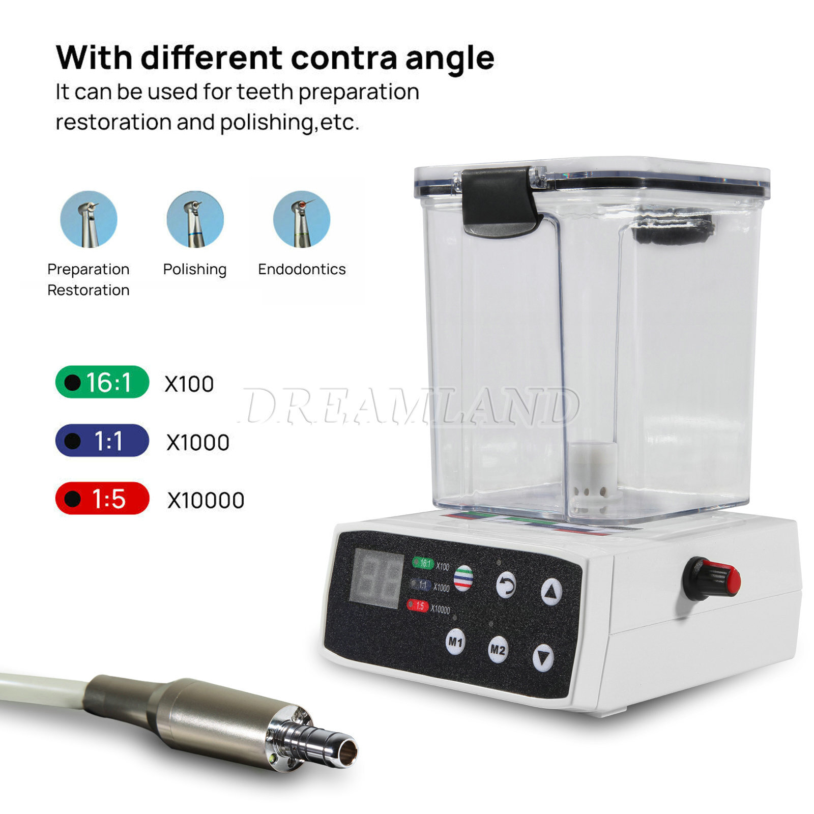 Dental Electric LED brushless Micro Motor With Water Tank 1:5 Carried Around