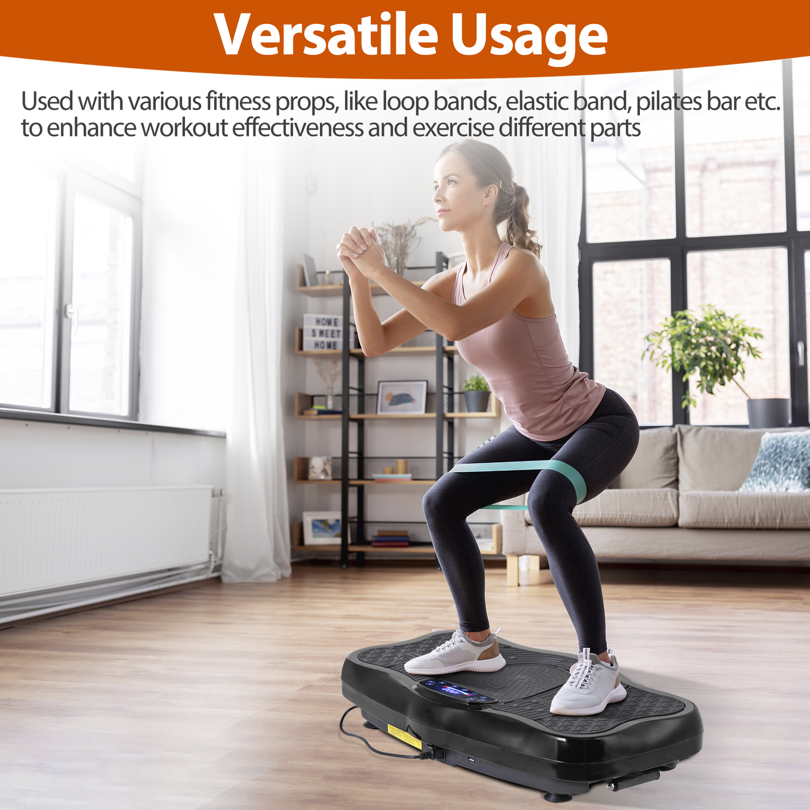 Vibration Plate Exercise Machine 330 Lbs Weight Capacity for Weight Loss Black
