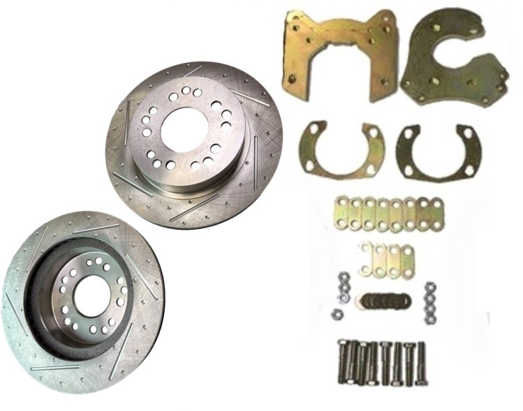 9" Ford Street Rod Bolt On Slotted/Dimpled Rear Disc Brake Kit with 5X5 BP