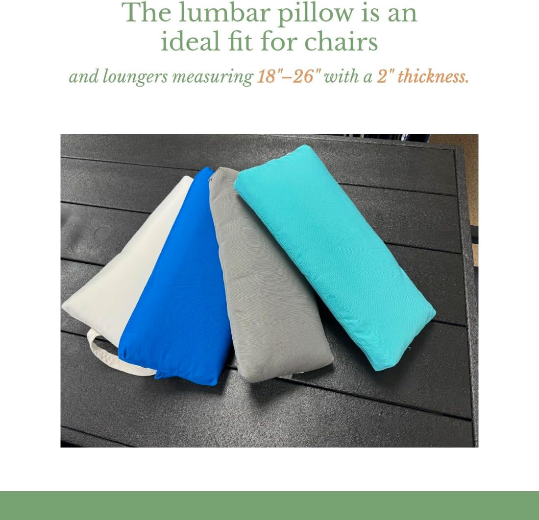 Sunbrella Natural White Outdoor Headrest Pillow for Ledge Chaises & Loungers