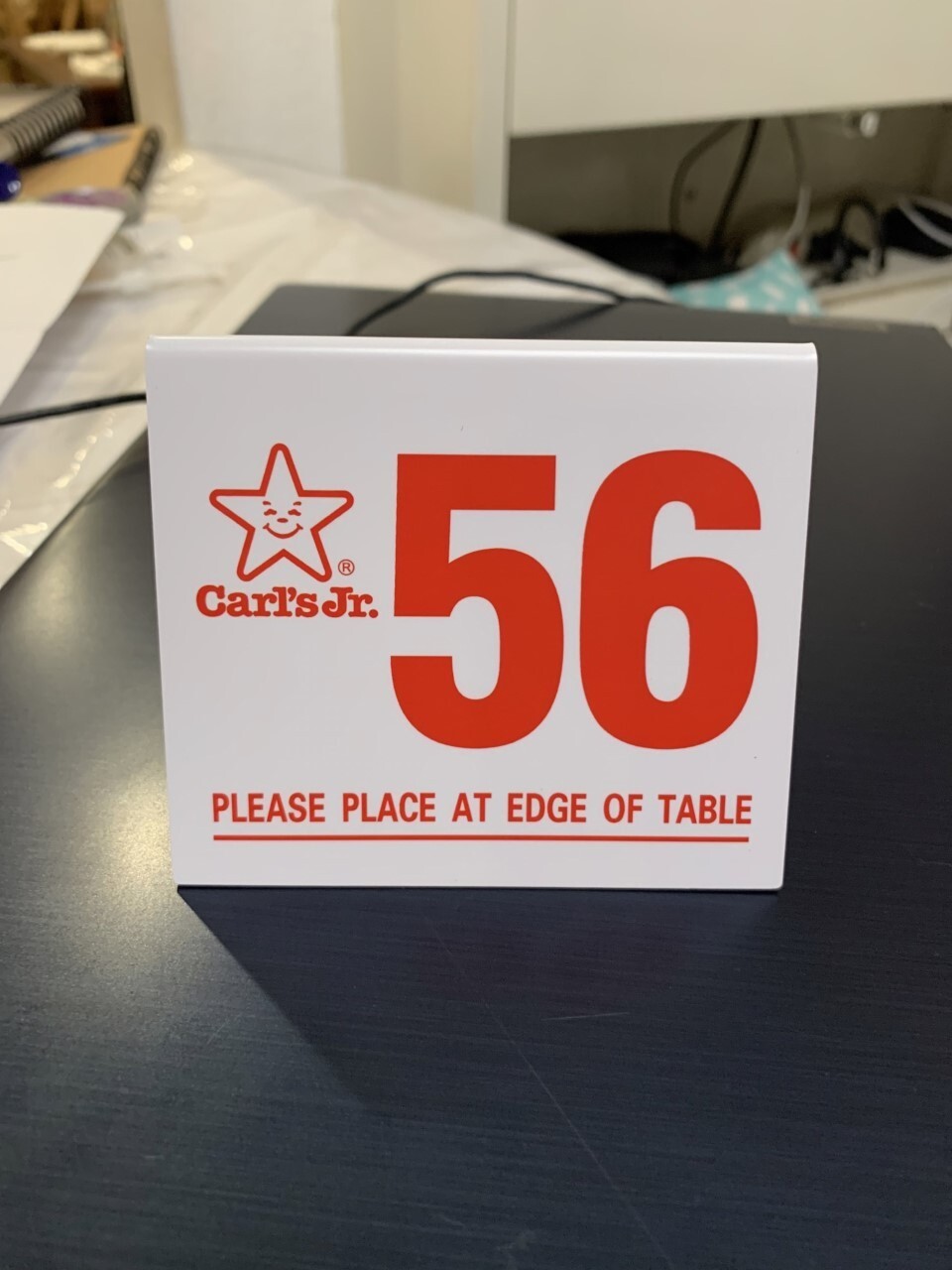 Classic Carls Jr Table Tent Number 50 thru 99
