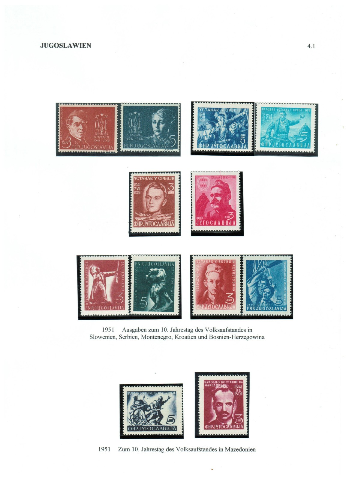 Yugoslavia (+ Triest Zone B) - Selection of Stamps on 9 Exhibition pages #A3748