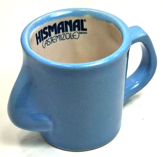 Vintage Hismanal JANSSEN Drug Rep Coffee Mug w/Nose Drug Advertisement RARE